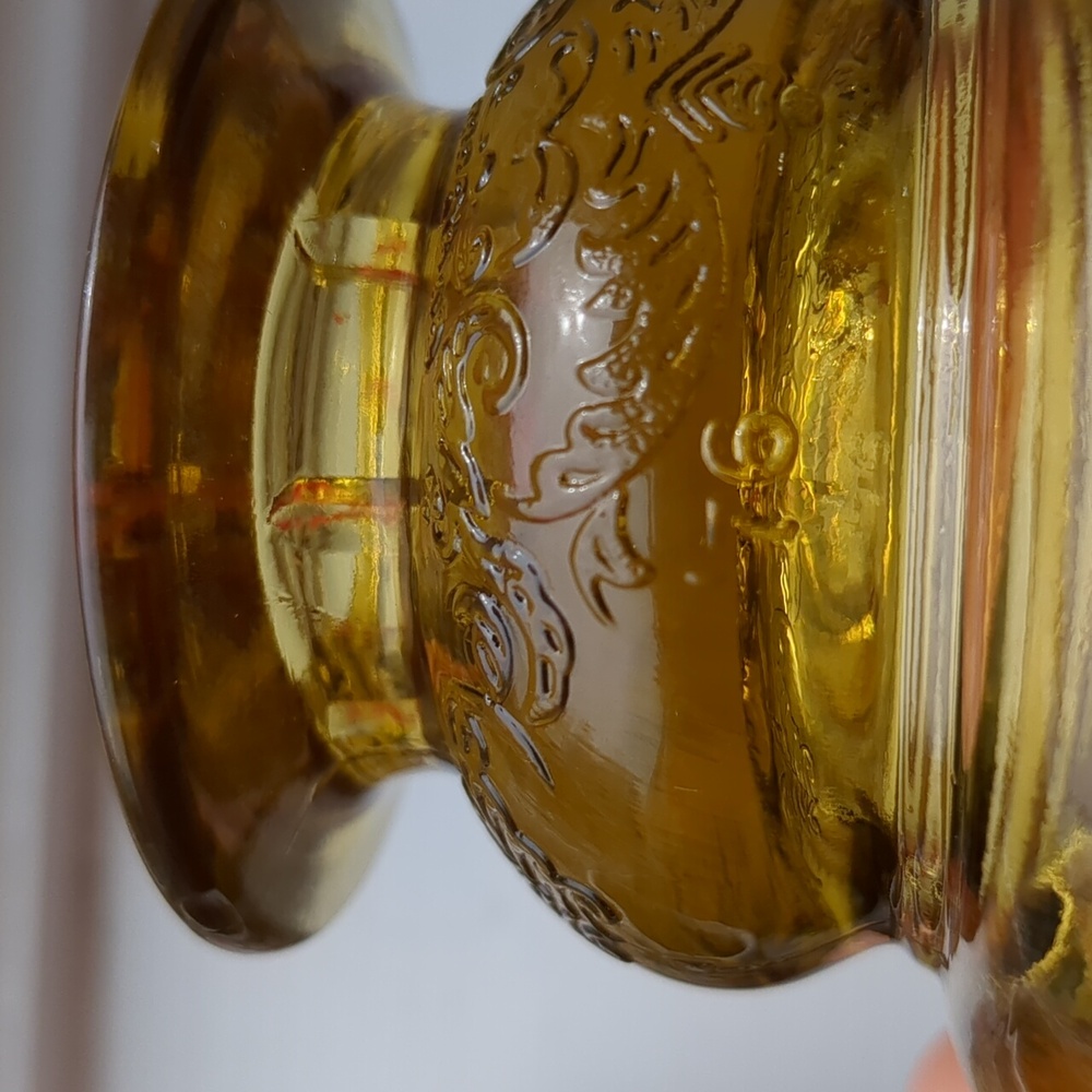 Federal Madrid Amber Glass Taper Holders - Picture 12 of 13